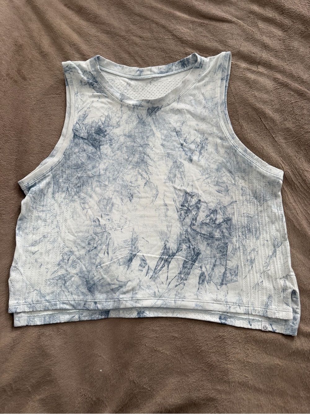 lululemon athletica Blue Tie-Dye Cropped Tank